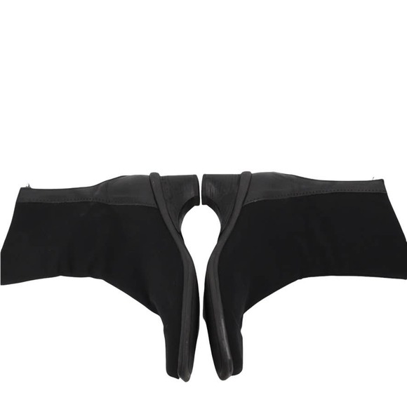 Aquatalia Size 10 Elastic Leather Mid Calf Boots Back Zip Square Split Toe - Picture 8 of 12